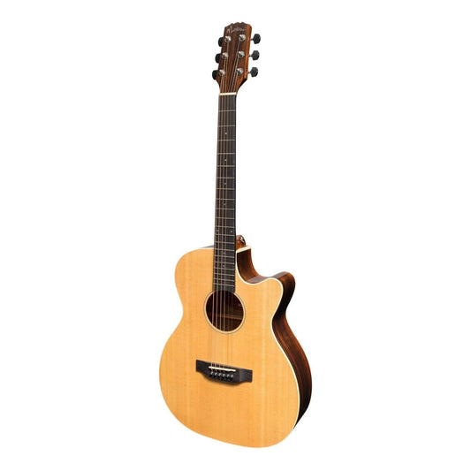 Martinez 'Southern Star Series' Spruce Solid Top Acoustic-Electric Small Body Cutaway Guitar (Natural Gloss) - GIG Guitars