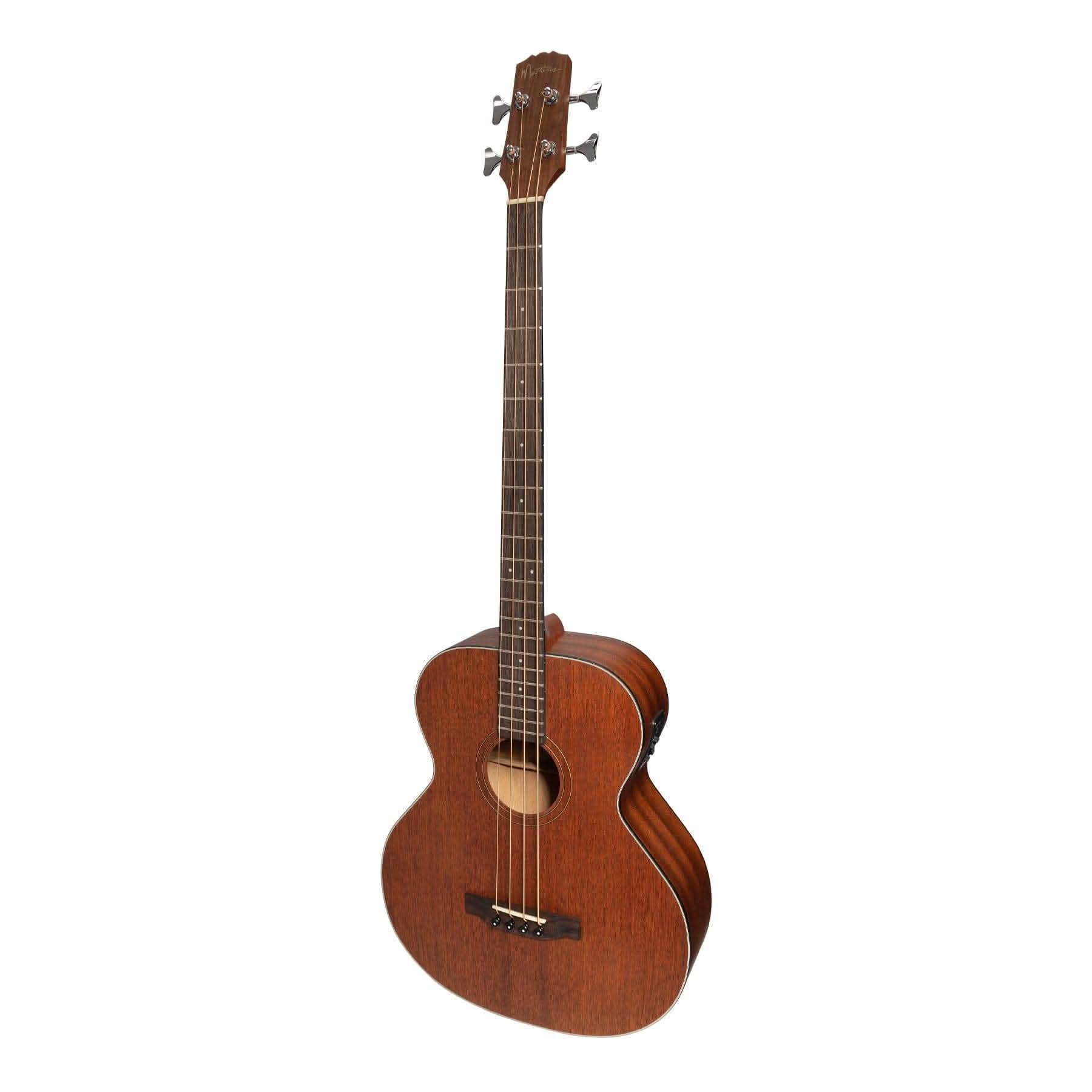 Martinez 'Natural Series' Left Handed Solid Mahogany Top Acoustic-Electric Bass Guitar (Open Pore) - GIG Guitars