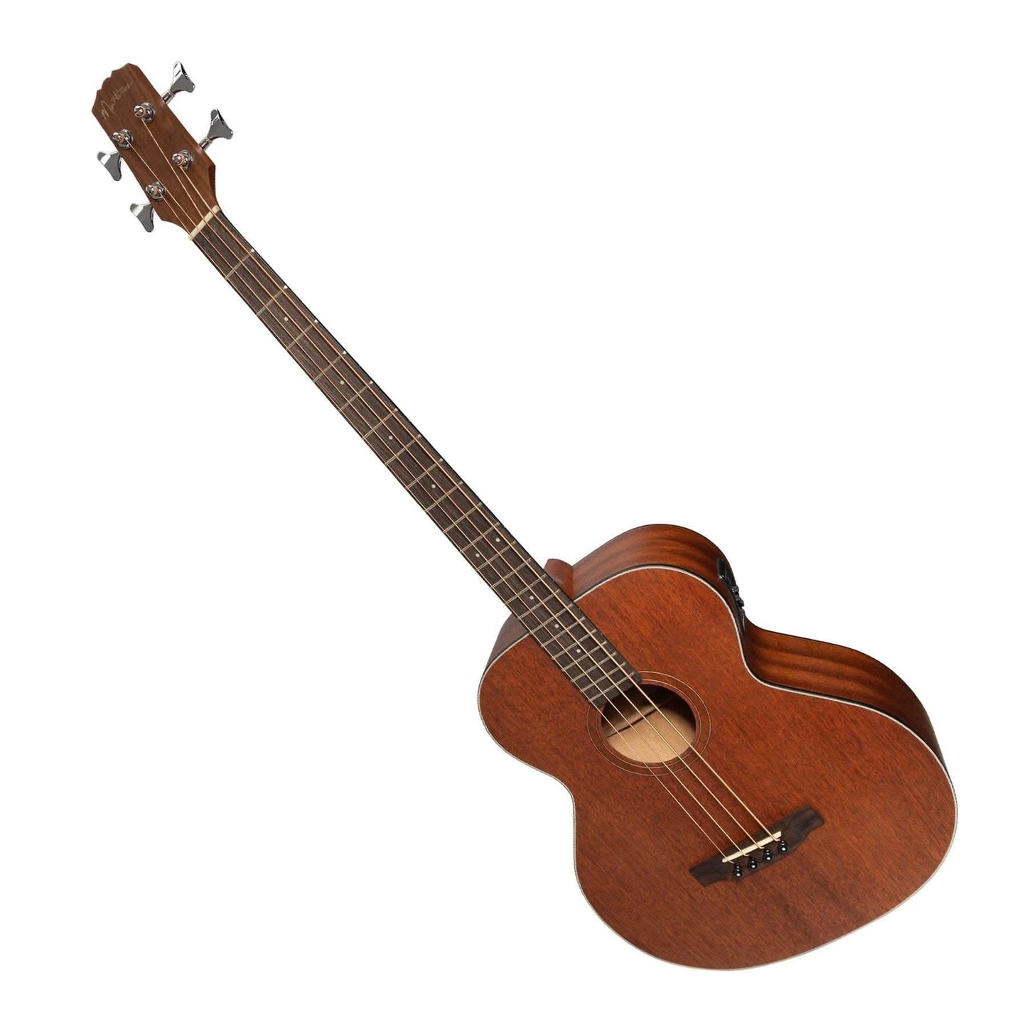 Martinez 'Natural Series' Left Handed Solid Mahogany Top Acoustic-Electric Bass Guitar (Open Pore) - GIG Guitars