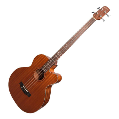 Martinez 'Natural Series' Mahogany Top Acoustic-Electric Cutaway Bass Guitar (Open Pore) - GIG Guitars