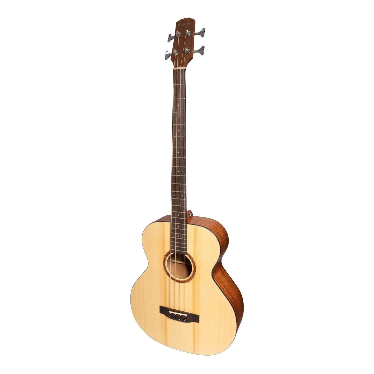 Martinez 'Natural Series' Solid Spruce Top Acoustic-Electric Bass Guitar (Open Pore) - GIG Guitars