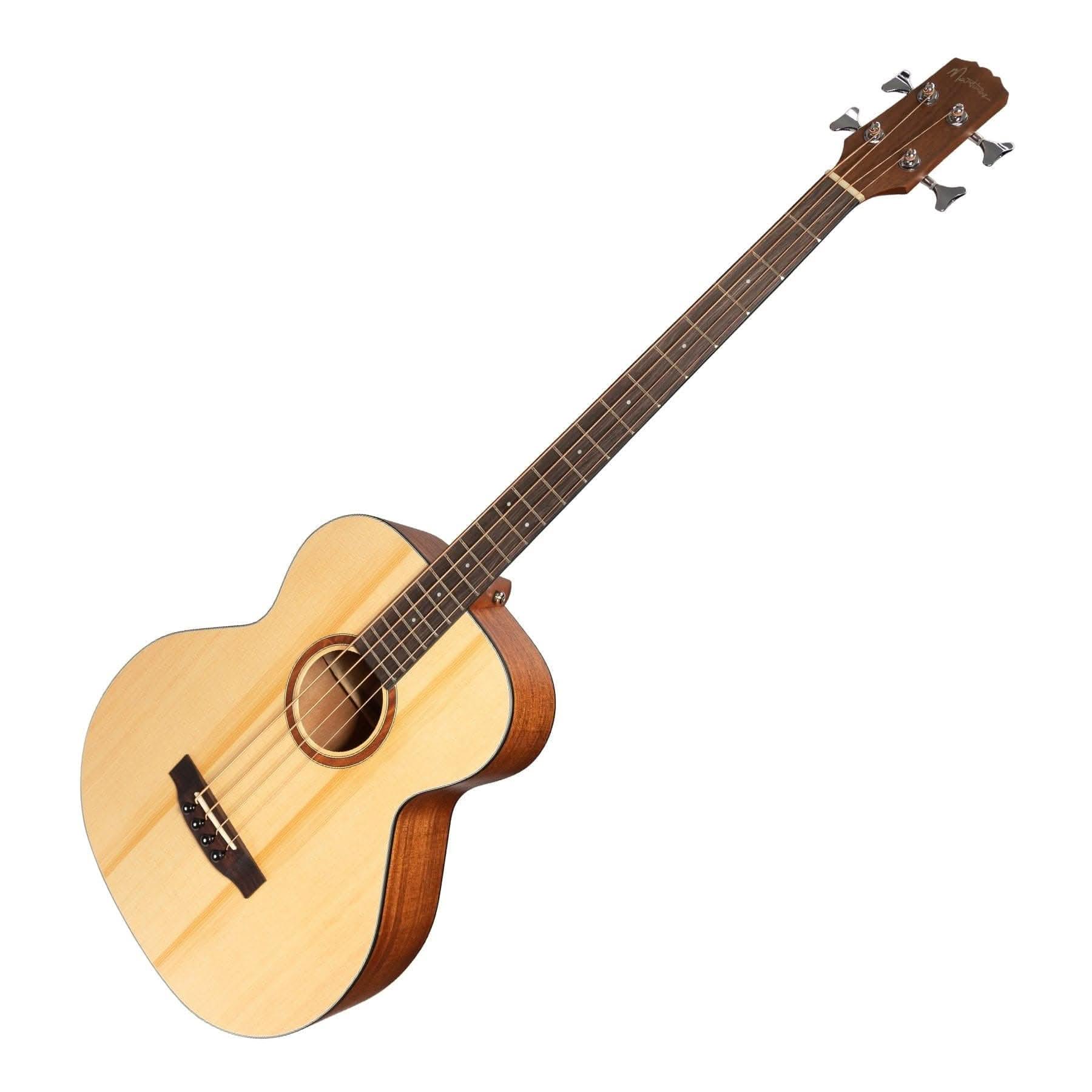 Martinez 'Natural Series' Solid Spruce Top Acoustic-Electric Bass Guitar (Open Pore) - GIG Guitars