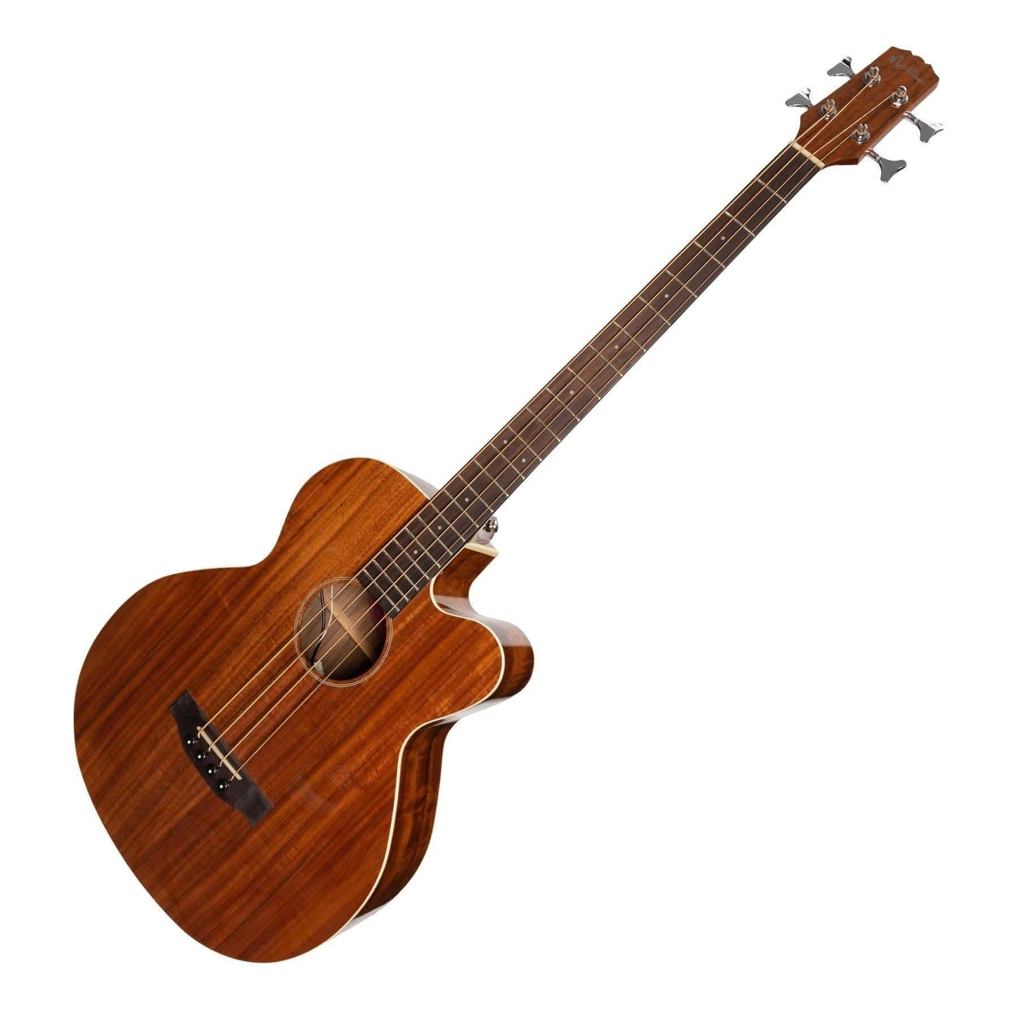 Martinez 'Southern Star Series' Koa Solid Top Acoustic-Electric Cutaway Bass Guitar (Natural Gloss) - GIG Guitars