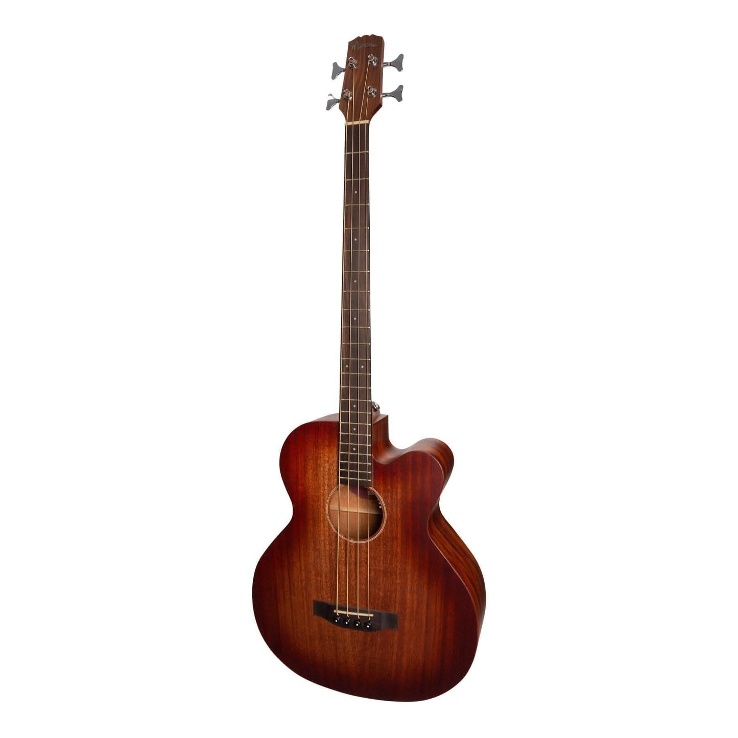 Martinez 'Southern Star Series' Mahogany Solid Top Acoustic-Electric Cutaway Bass Guitar (Satin Sunburst) - GIG Guitars