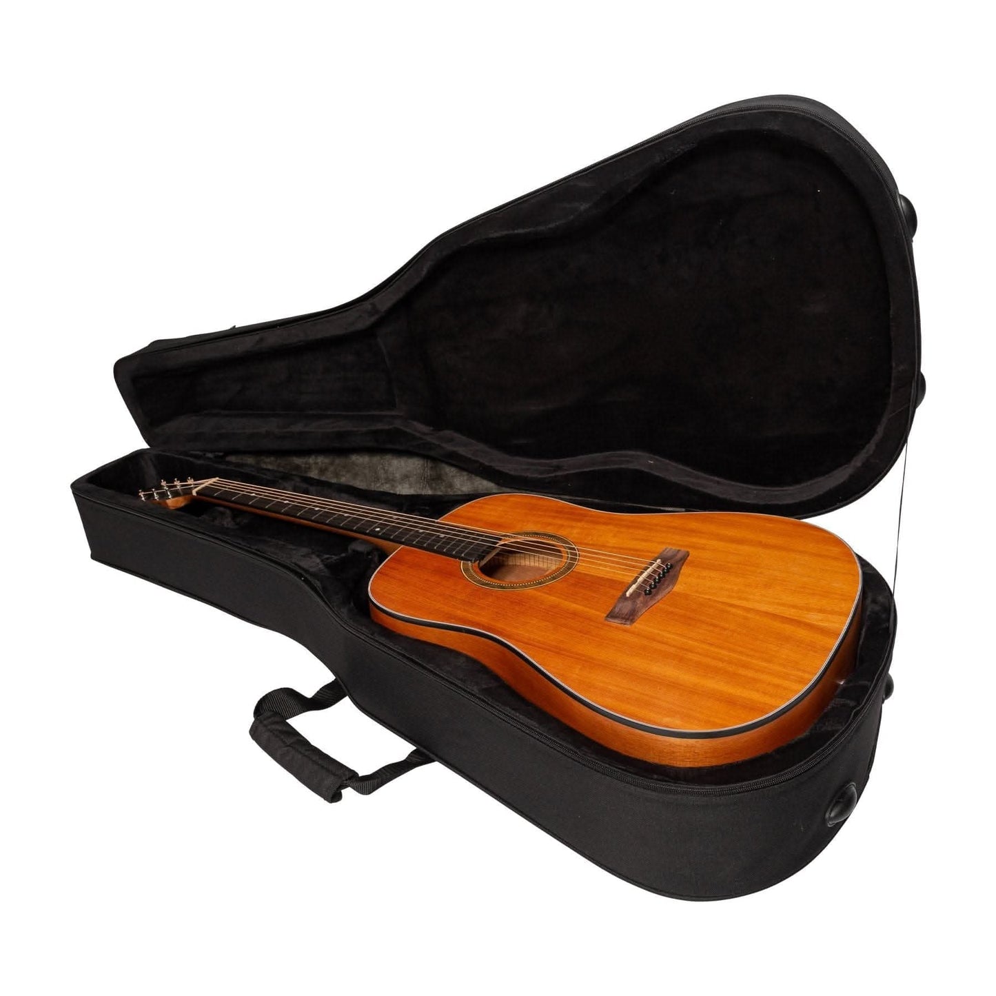 Martinez Deluxe Shaped Acoustic Guitar Polyfoam Case (Black) - GIG Guitars