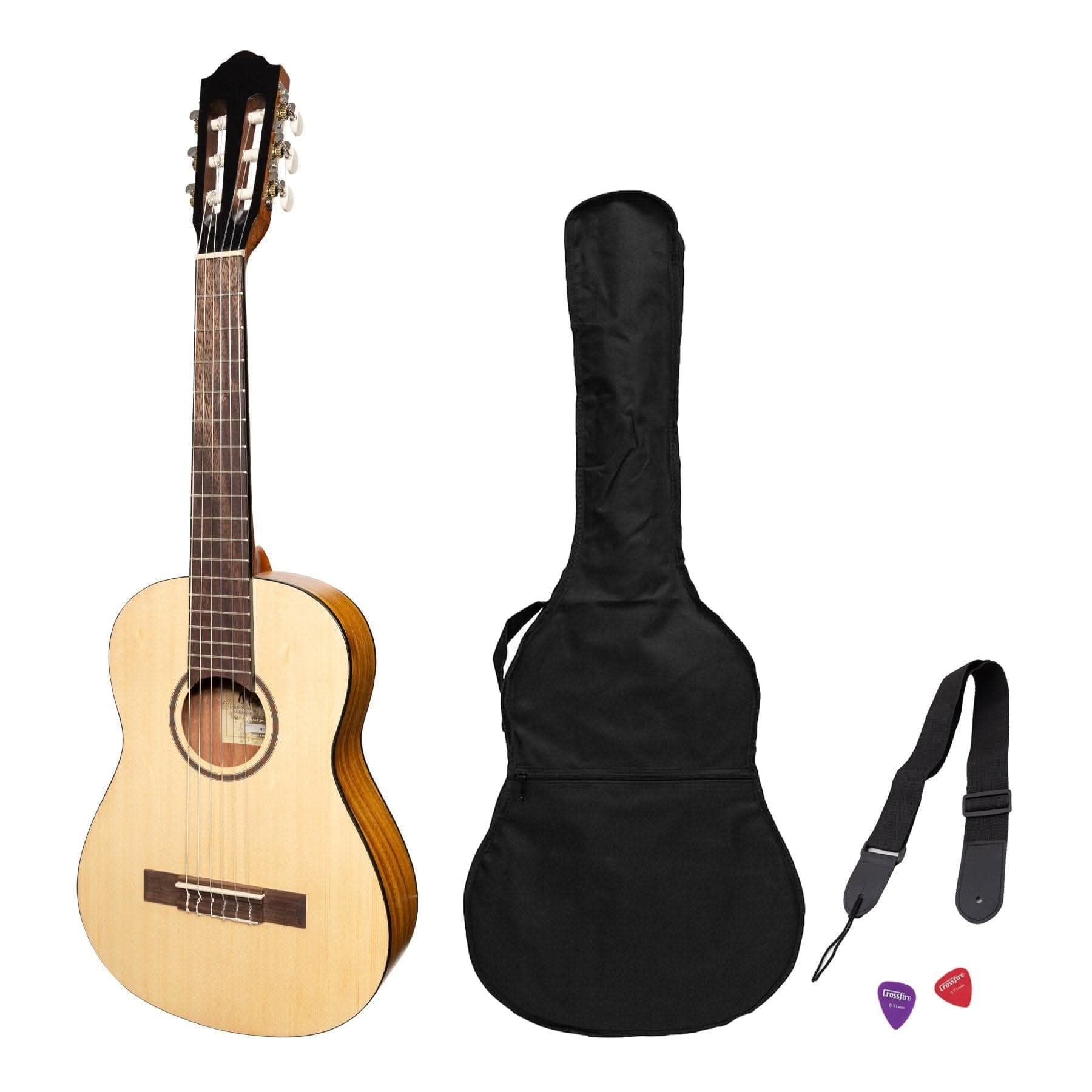 Martinez 1/2 Size Student Classical Guitar Pack with Built In Tuner (Spruce/Koa) - GIG Guitars