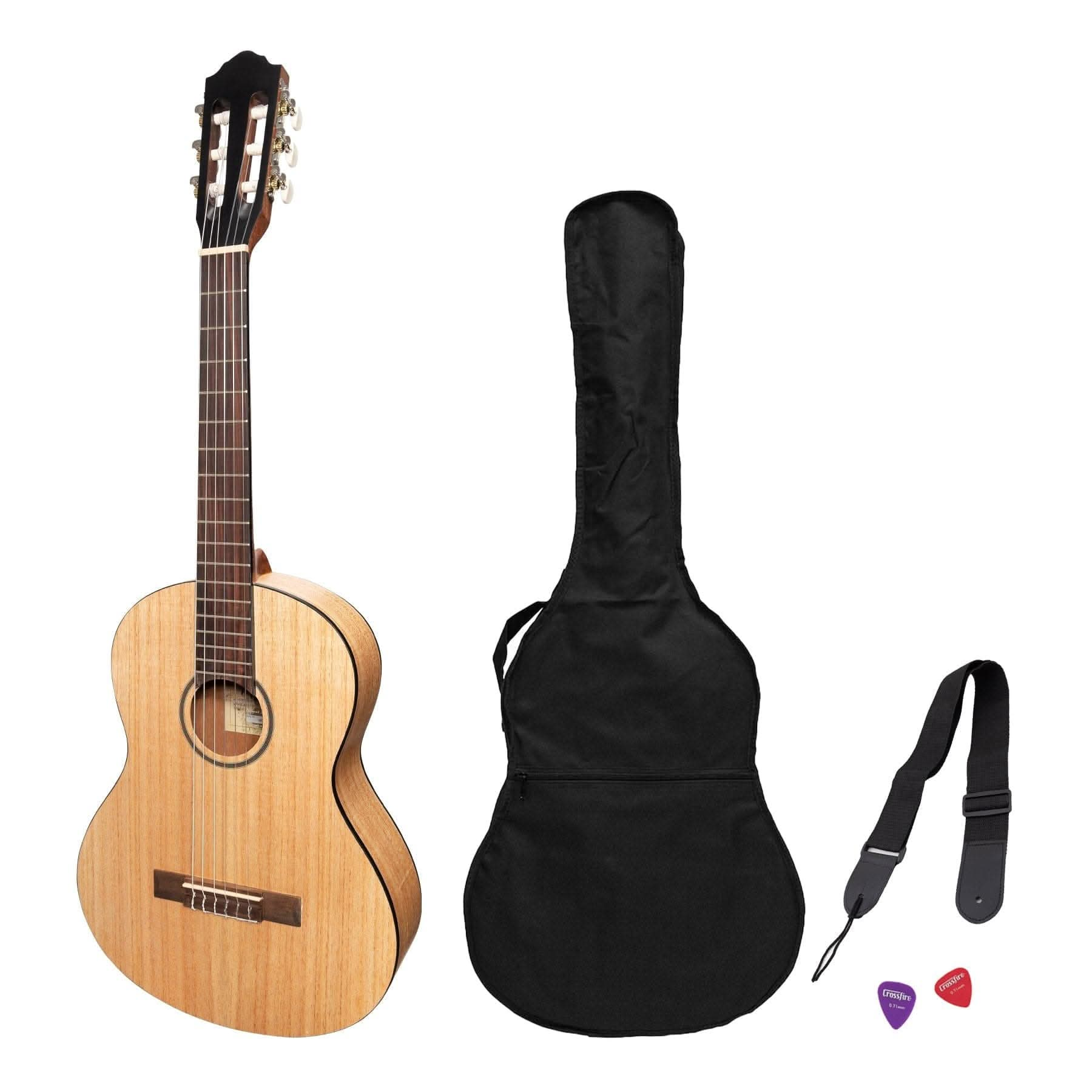 Martinez 3/4 Size Student Classical Guitar Pack with Built In Tuner (Mindi-Wood) - GIG Guitars