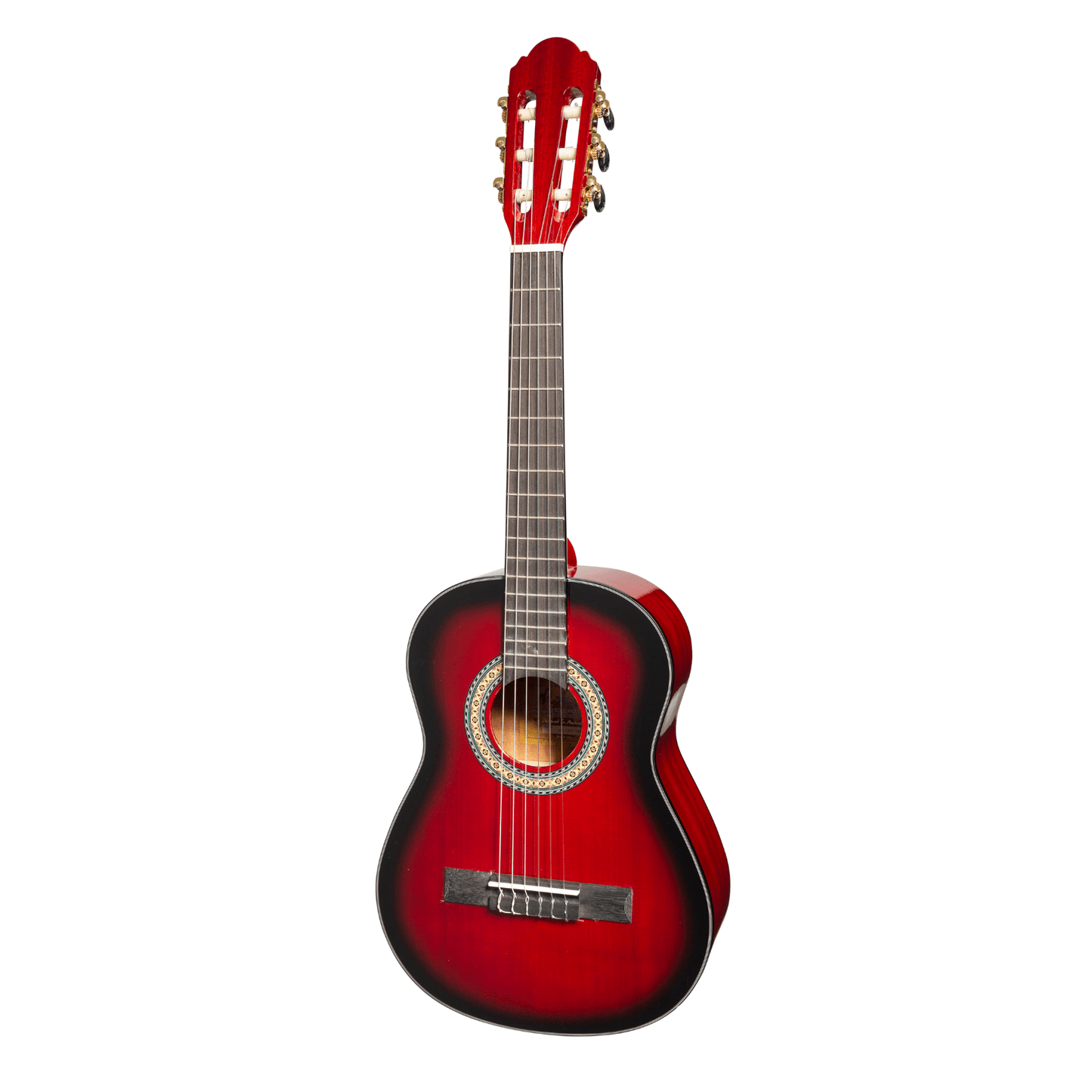 Martinez G-Series 1/2 Size Student Classical Guitar with Built In Tuner (Trans Wine Red-Gloss) - GIG Guitars