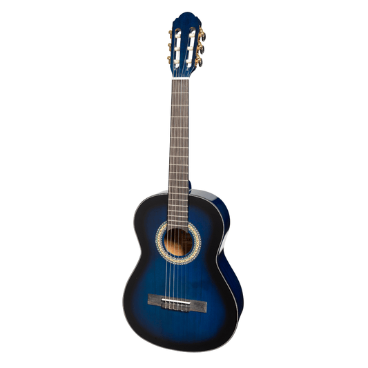 Martinez G-Series 3/4 Size Electric Classical Guitar with Tuner (Blue-Gloss) - GIG Guitars