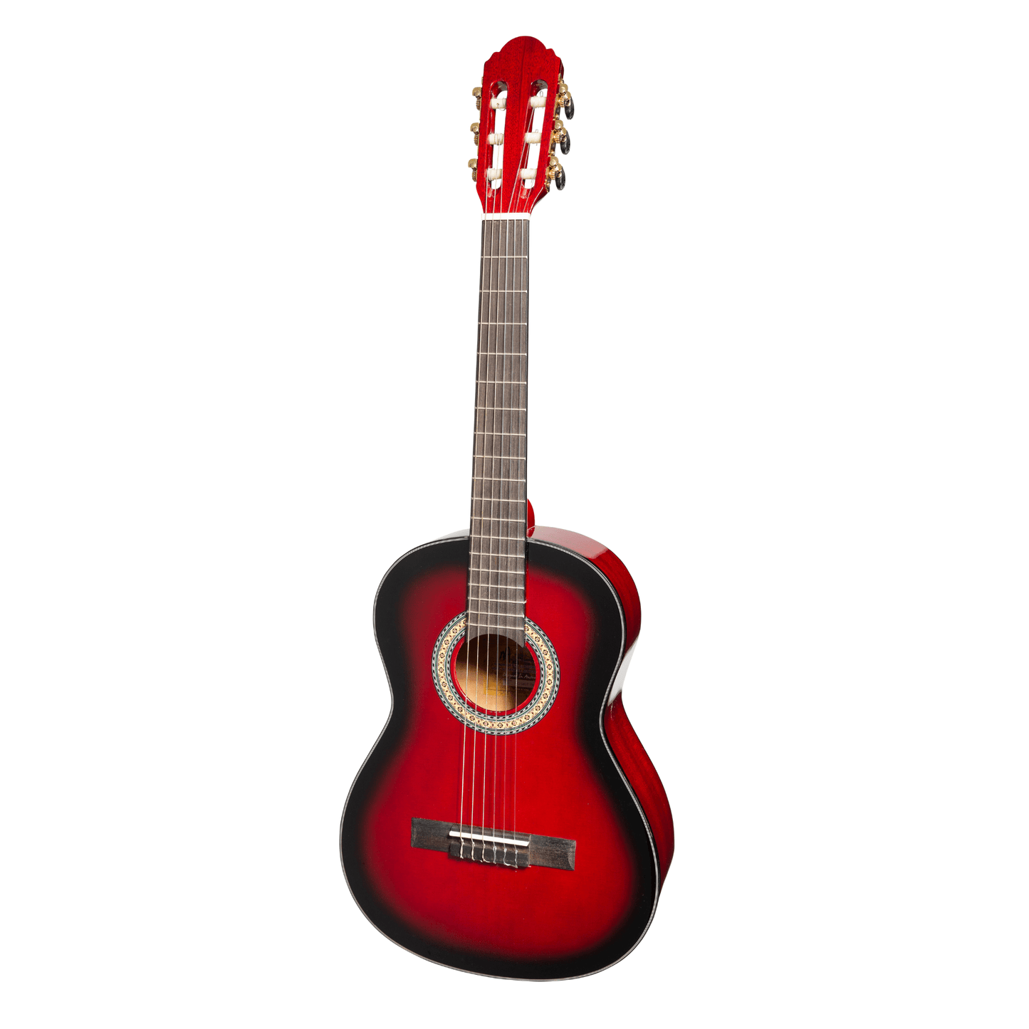 Martinez G-Series 3/4 Size Electric Classical Guitar with Tuner (Trans Wine Red-Gloss) - GIG Guitars