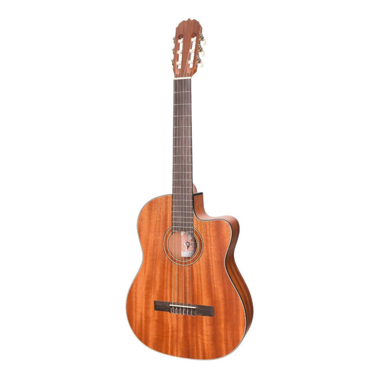 Martinez 'Natural Series' Mahogany Top Acoustic-Electric Classical Cutaway Guitar (Open Pore) - GIG Guitars