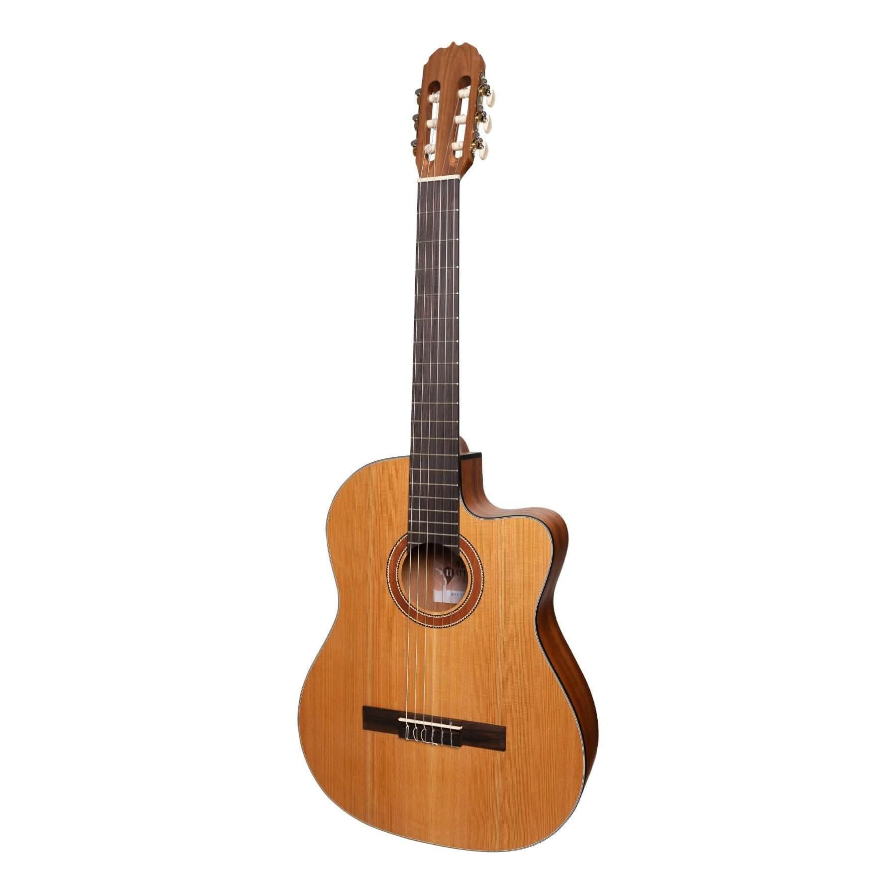 Martinez 'Natural Series' Solid Cedar Top Acoustic-Electric Classical Cutaway Guitar (Open Pore) - GIG Guitars