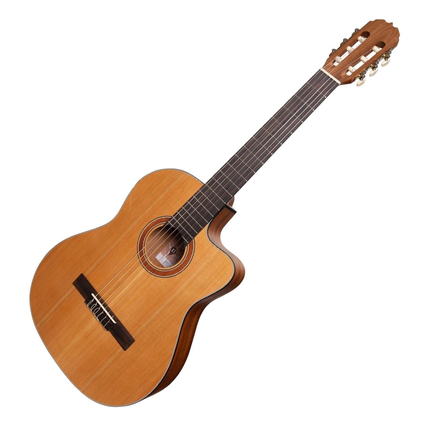 Martinez 'Natural Series' Solid Cedar Top Acoustic-Electric Classical Cutaway Guitar (Open Pore) - GIG Guitars