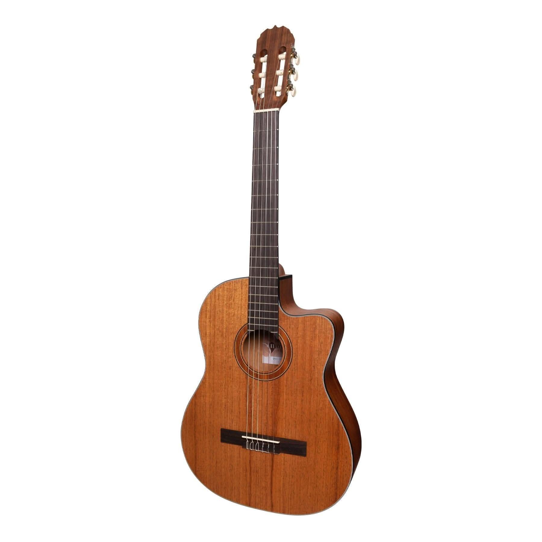 Martinez 'Natural Series' Solid Mahogany Top Acoustic-Electric Classical Cutaway Guitar (Open Pore) - GIG Guitars