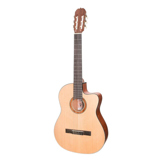 Martinez 'Natural Series' Spruce Top Acoustic-Electric Classical Cutaway Guitar (Open Pore) - GIG Guitars