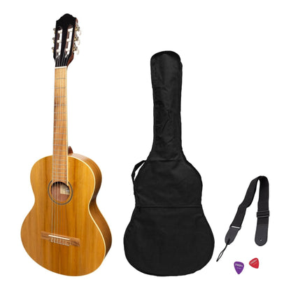 Martinez 'Slim Jim' 3/4 Size Student Classical Guitar Pack with Built In Tuner (Jati-Teakwood) - GIG Guitars