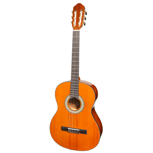 Martinez 'Slim Jim' G-Series Full Size Classical Guitar with Built-in Tuner (Amber-Gloss) - GIG Guitars