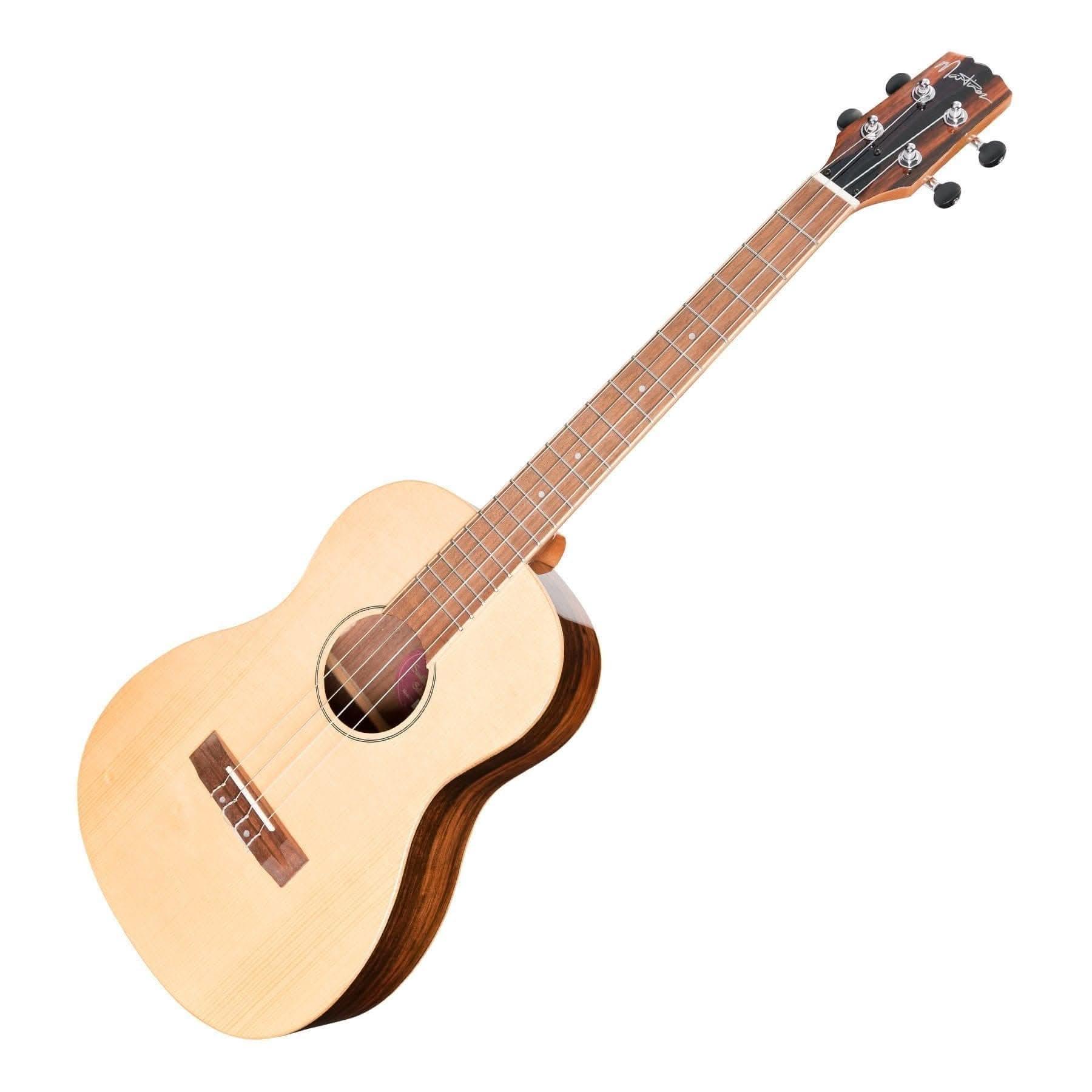 Martinez 'Southern Belle 7 Series' Spruce Solid Top Electric Baritone Ukulele with Hard Case (Natural Gloss) - GIG Guitars