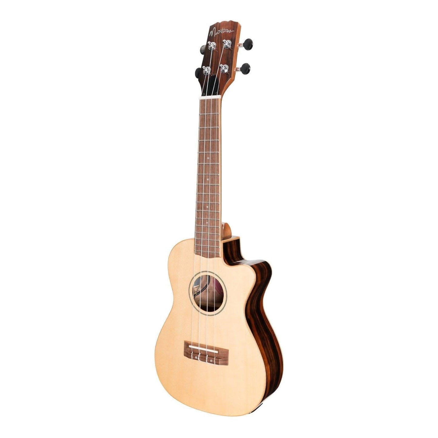 Martinez 'Southern Belle 7 Series' Spruce Solid Top Electric Cutaway Concert Ukulele with Hard Case (Natural Gloss) - GIG Guitars