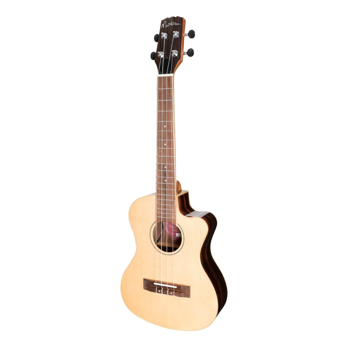 Martinez 'Southern Belle 7 Series' Spruce Solid Top Electric Cutaway Tenor Ukulele with Hard Case (Natural Gloss) - GIG Guitars