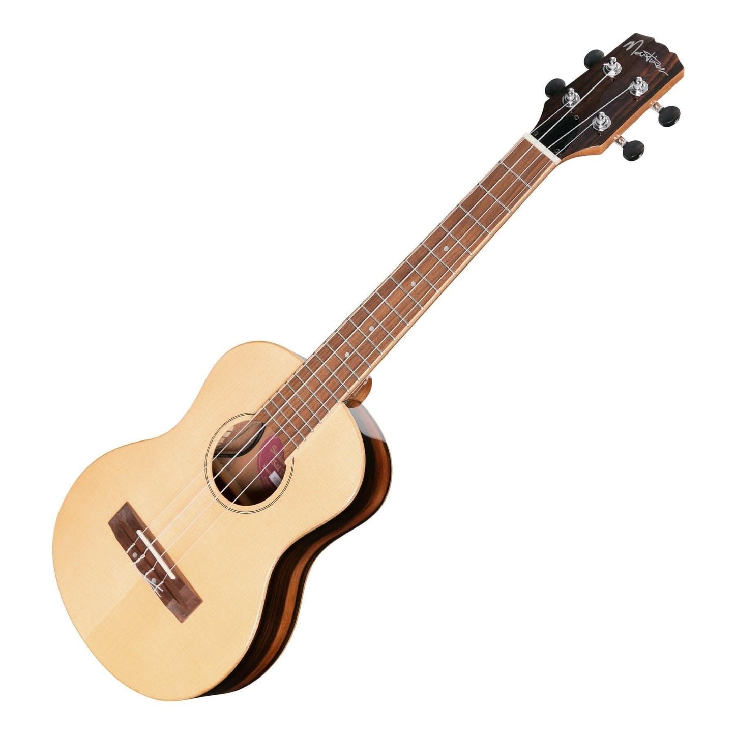 Martinez 'Southern Belle 7 Series' Spruce Solid Top Electric Tenor Ukulele with Hard Case (Natural Gloss) - GIG Guitars