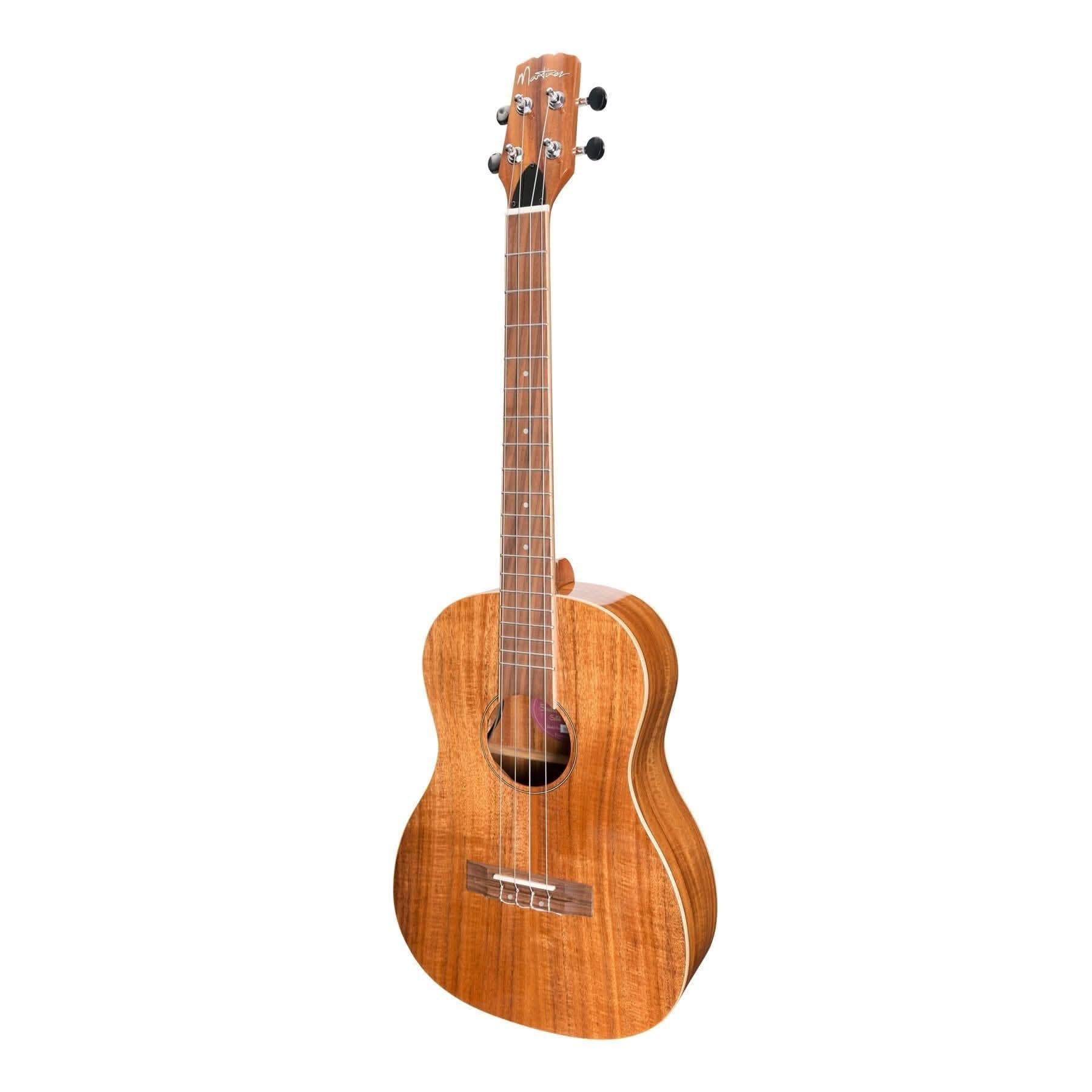 Martinez 'Southern Belle 8 Series' Koa Solid Top Electric Baritone Ukulele with Hard Case (Natural Gloss) - GIG Guitars