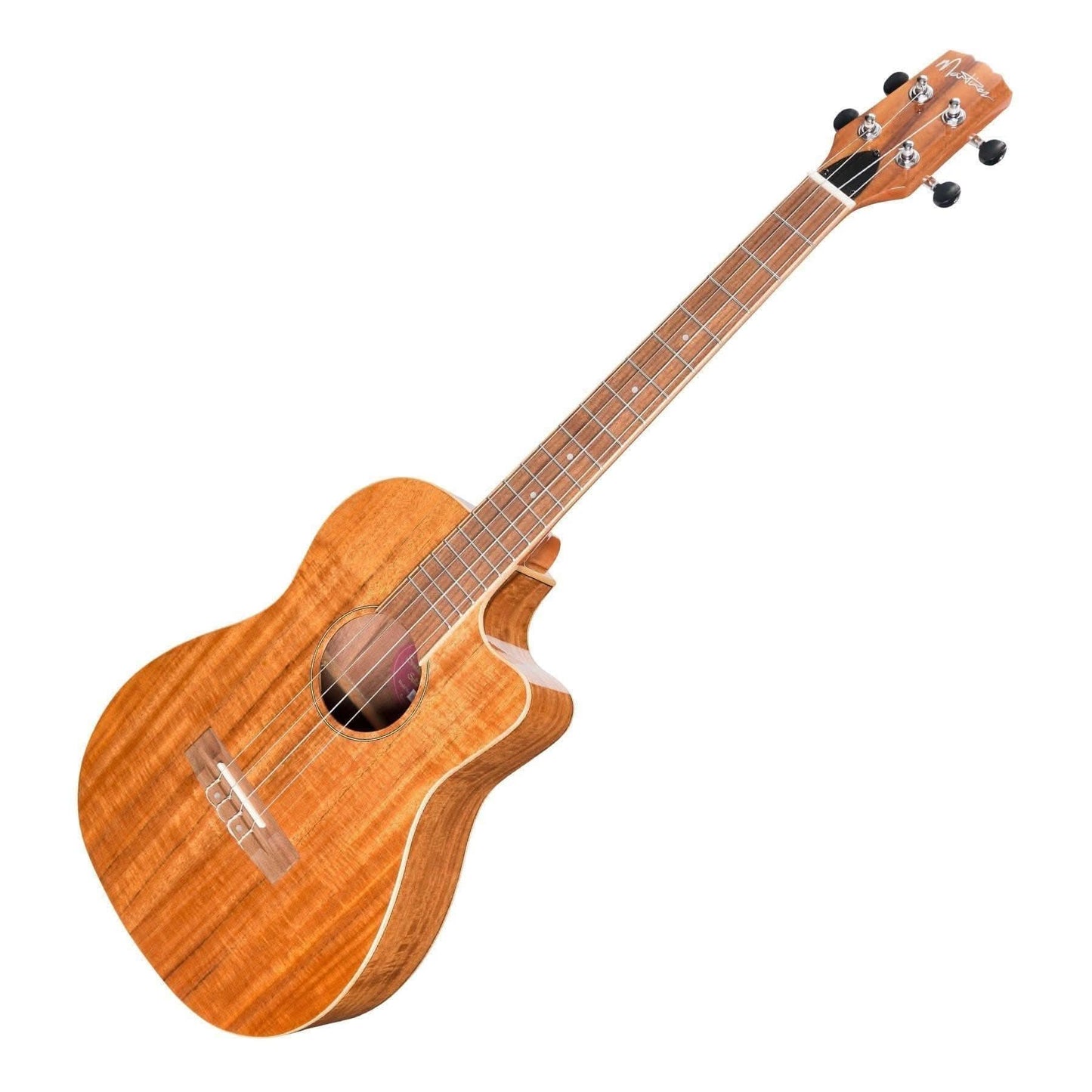 Martinez 'Southern Belle 8 Series' Koa Solid Top Electric Cutaway Baritone Ukulele with Hard Case (Natural Gloss) - GIG Guitars