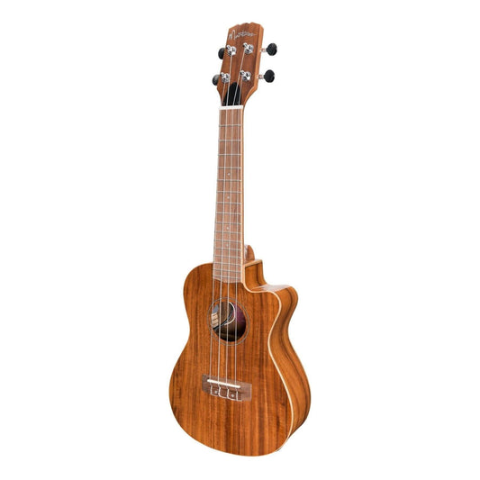 Martinez 'Southern Belle 8 Series' Koa Solid Top Electric Cutaway Concert Ukulele with Hard Case (Natural Gloss) - GIG Guitars