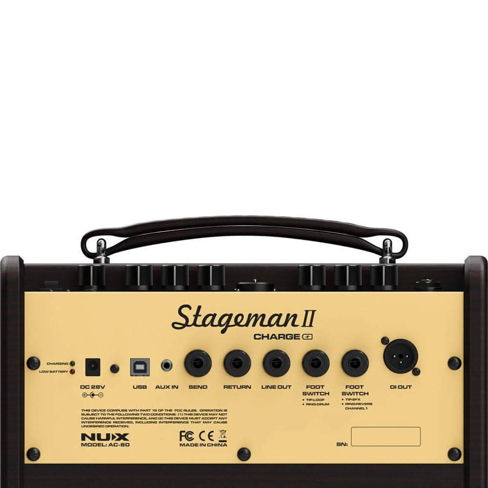 NU-X Stageman II Charge, 80W Battery Powered Acoustic Guitar Amplifier with Digital FX NU-X Products Acoustic Amps