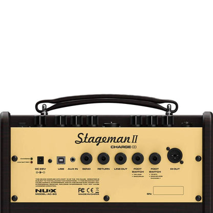 NU-X Stageman II Charge, 80W Battery Powered Acoustic Guitar Amplifier with Digital FX NU-X Products Acoustic Amps