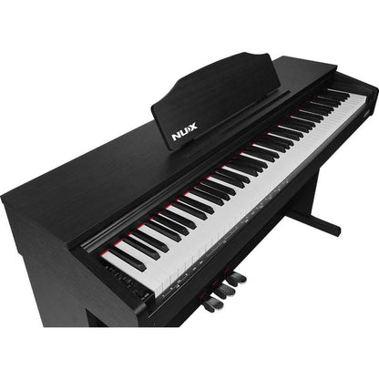 NU-X WK400 Upright 88-Key Digital Piano with Slide-Top in Black Finish - GIG Guitars