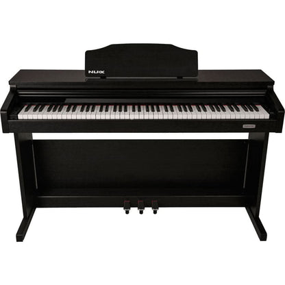NU-X WK520 Upright 88-Key Digital Piano with Slide-Top in Dark Wood Finish NU-X Products Electric Piano