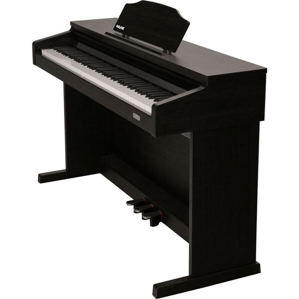 NU-X WK520 Upright 88-Key Digital Piano with Slide-Top in Dark Wood Finish NU-X Products Electric Piano