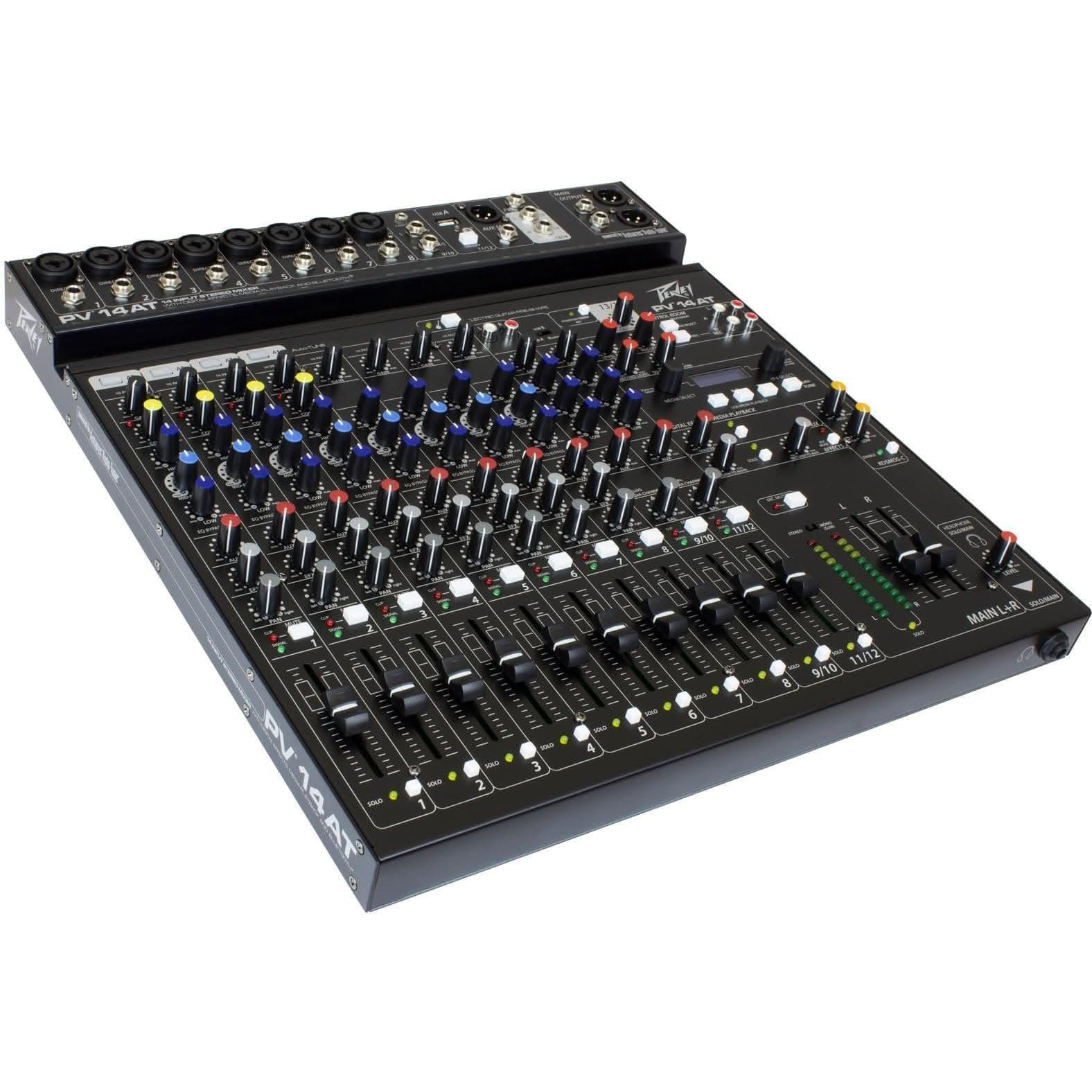 Peavey PV Series "PV-14AT" Compact 14-Channel Mixer with Bluetooth & Antares Auto-Tune - GIG Guitars