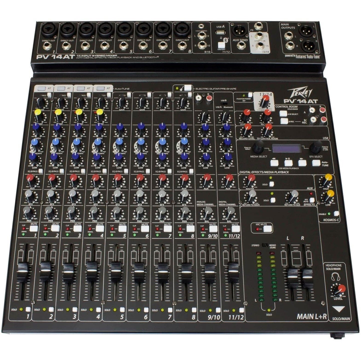 Peavey PV Series "PV-14AT" Compact 14-Channel Mixer with Bluetooth & Antares Auto-Tune - GIG Guitars