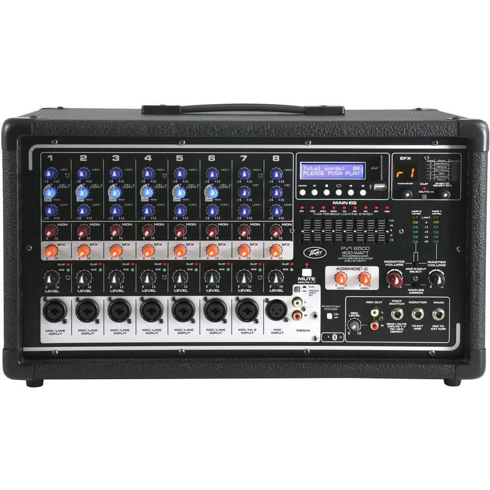 Peavey PVi Series 400-Watt, 8-Channel Mixer Amplifier with SD Card/USB MP3/Bluetooth Player - GIG Guitars