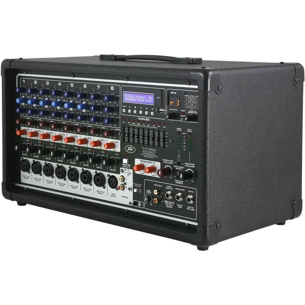 Peavey PVi Series 400-Watt, 8-Channel Mixer Amplifier with SD Card/USB MP3/Bluetooth Player - GIG Guitars