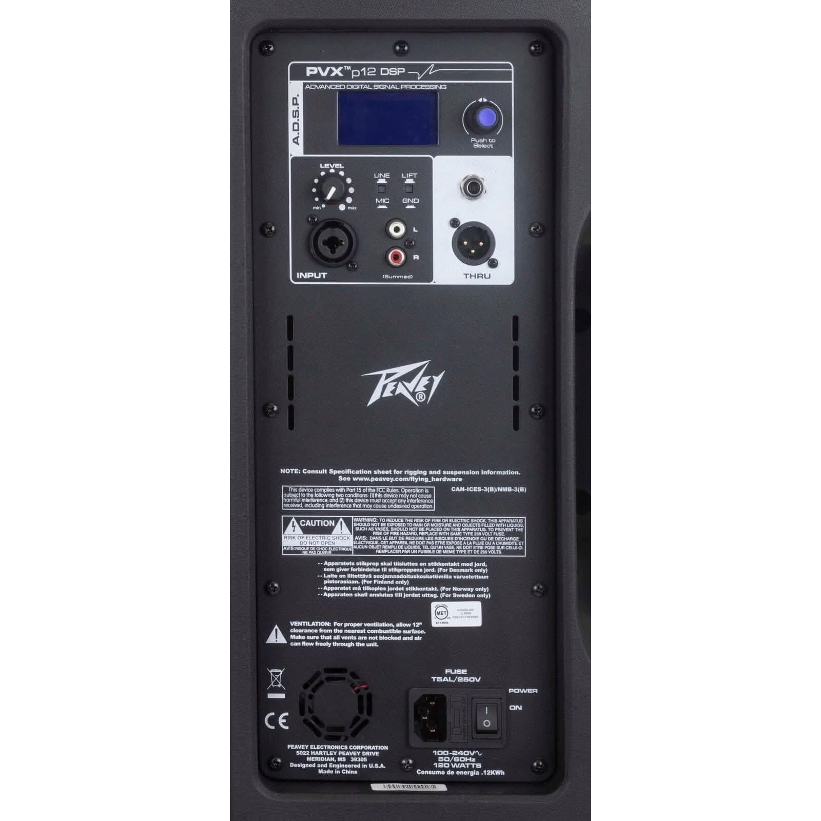 Peavey PVX Series "PVXp-12DSP" Powered 830W, Bi-Amped, 12" Loudspeaker with DSP - GIG Guitars