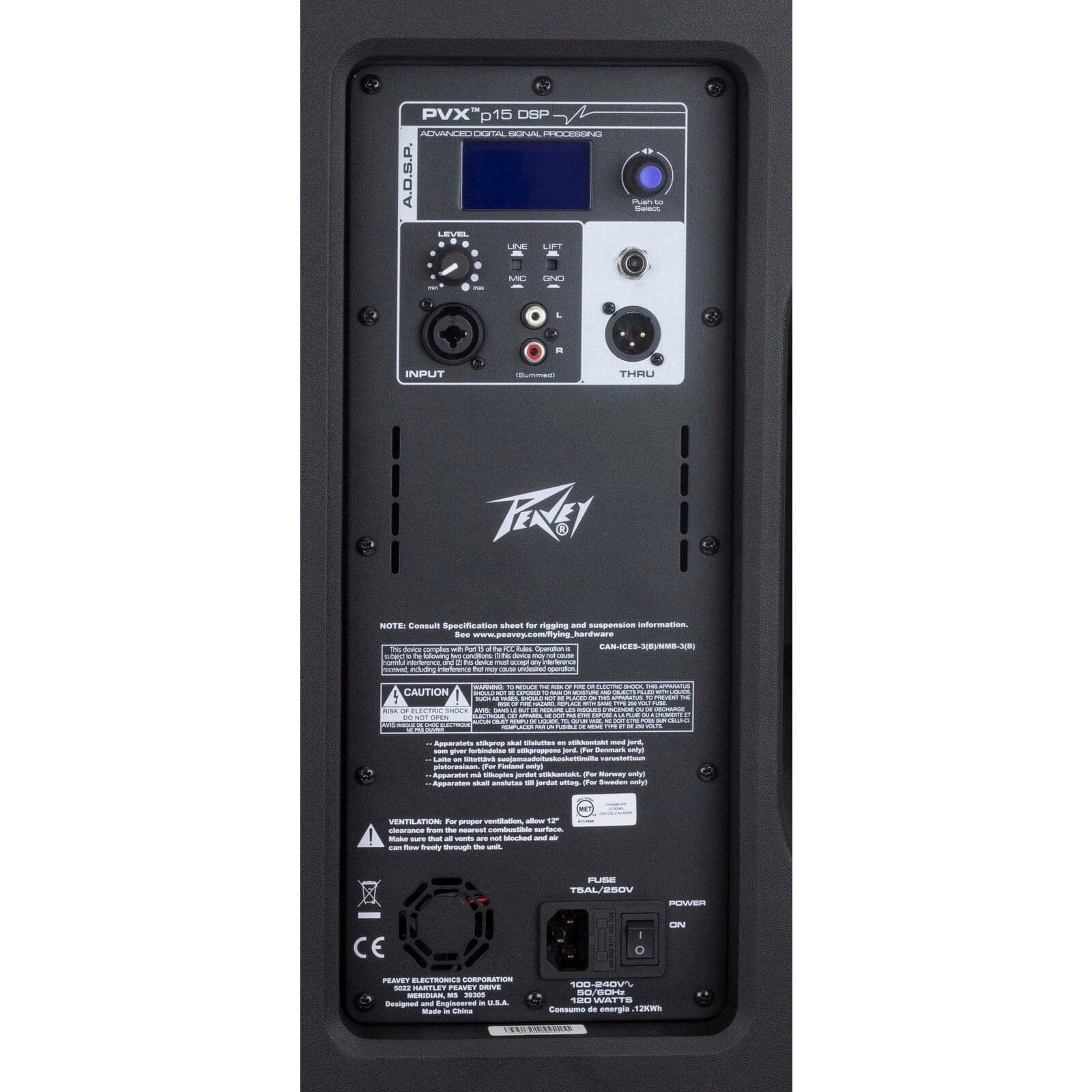 Peavey PVX Series &quot;PVXp-15DSP&quot; Powered 830W, Bi-Amped, 15&quot; Loudspeaker with DSP - GIG Guitars