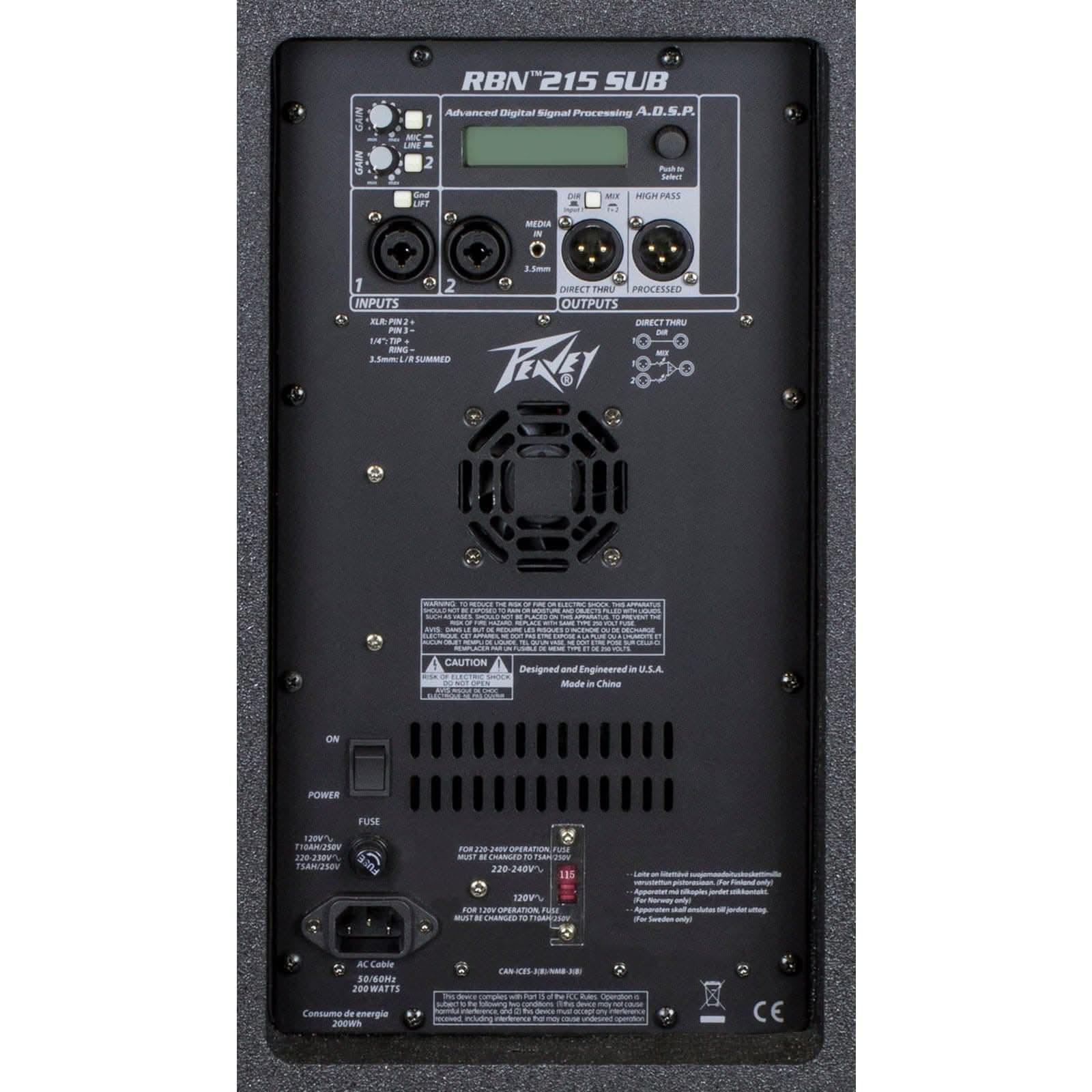 Peavey RBN Series "RBN-215" Powered 2000W, 2x15" PA Subwoofer - GIG Guitars