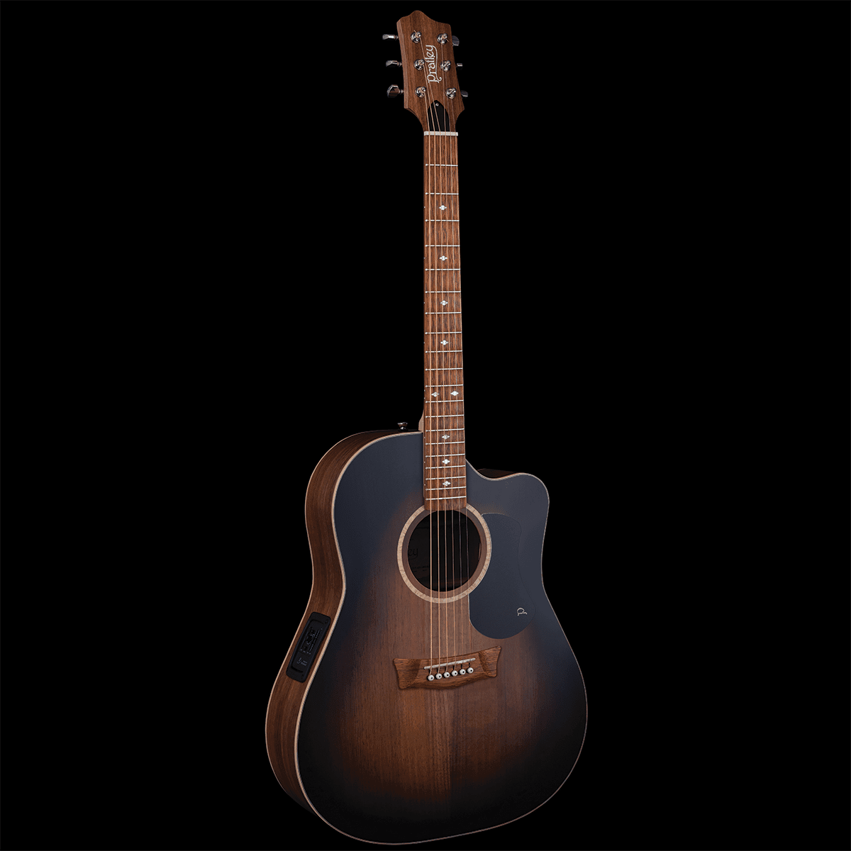 Pratley Premier Dreadnought Cutaway All Solid Blackwood Vintage Black Burst Top Electric - GIG Guitars