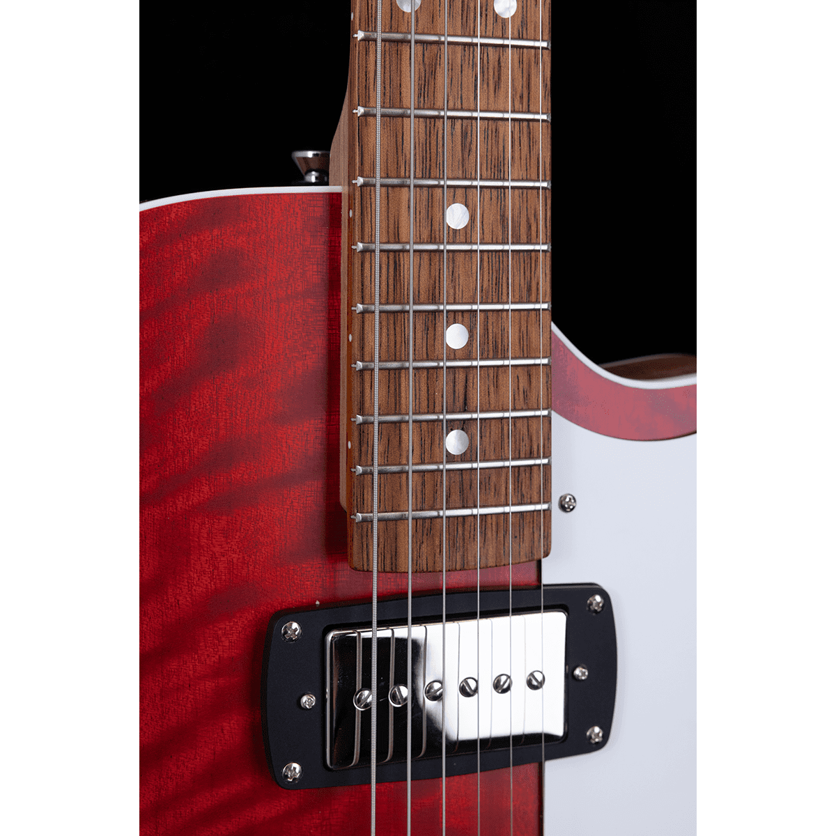 Pratley Electric Semi-Hollow Cherry Red Single Cut SD Phat Cat P90 Set - GIG Guitars