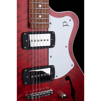 Pratley Electric Semi-Hollow Cherry Red Single Cut SD Phat Cat P90 Set - GIG Guitars