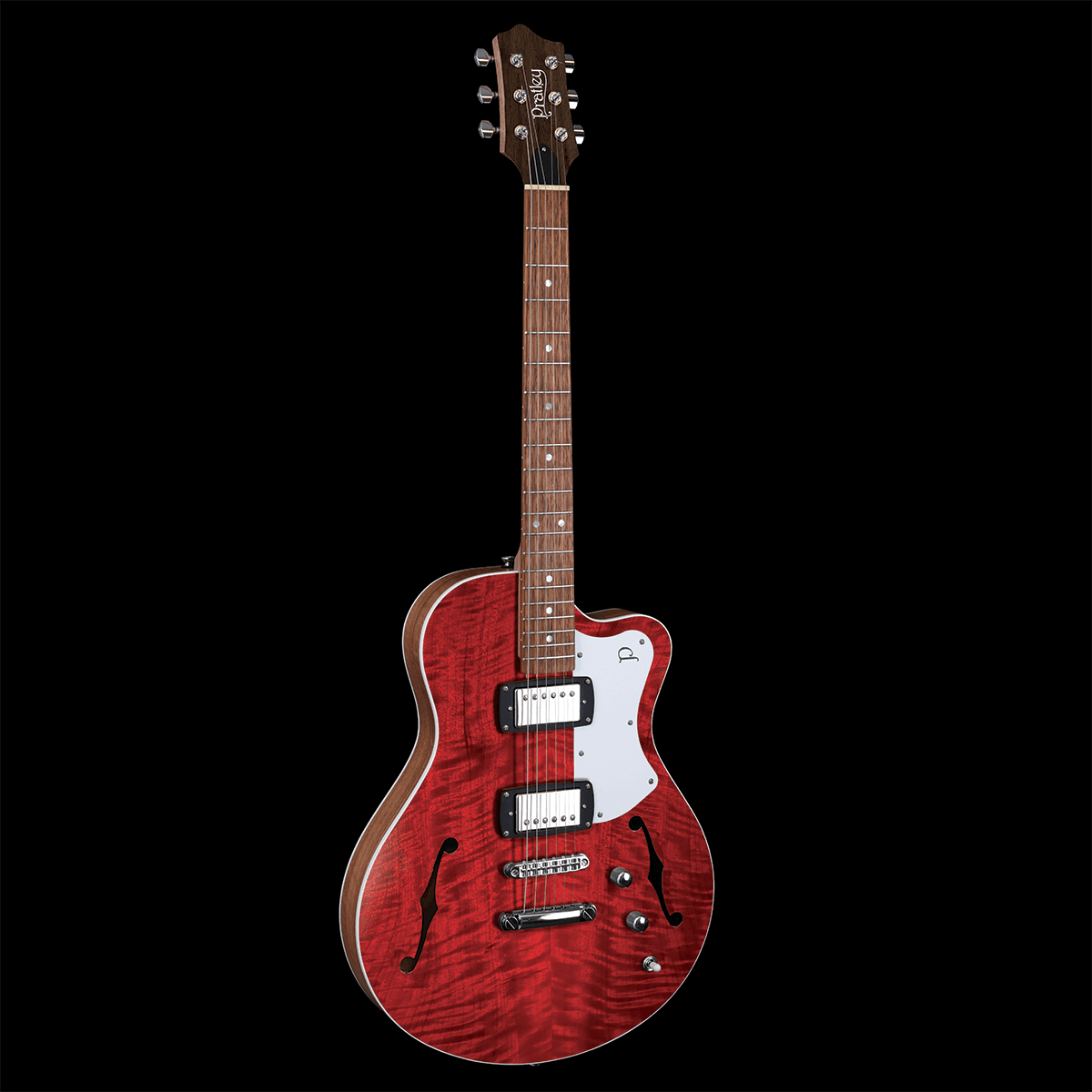 Pratley Electric Semi-Hollow Cherry Red Single Cut SD Seth Lover HH Set - GIG Guitars