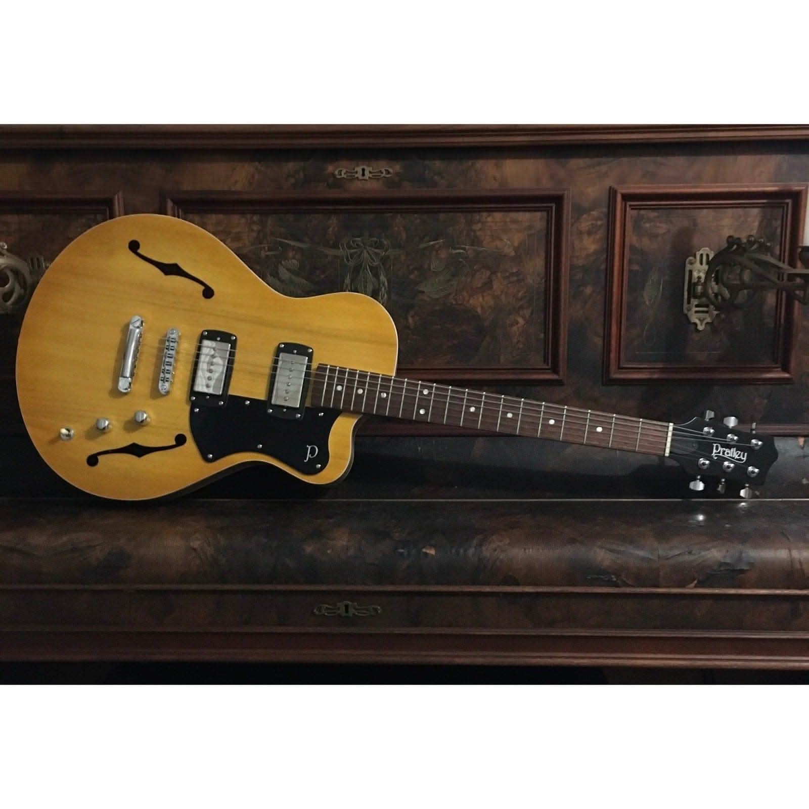 Pratley SH90 Semi-Hollow Vintage Yellow Phat Cat P90 Set Pratley Guitars Semi-Hollow Guitars