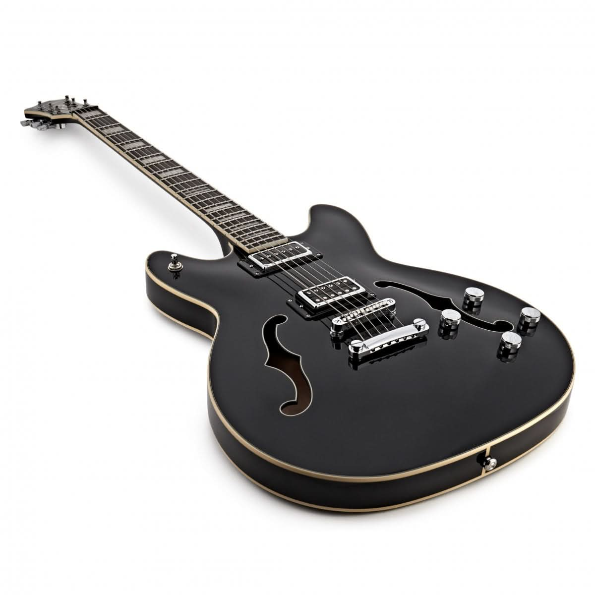 Hagstrom Viking Deluxe Baritone Semi-Hollow Guitar in Black Gloss - GIG Guitars