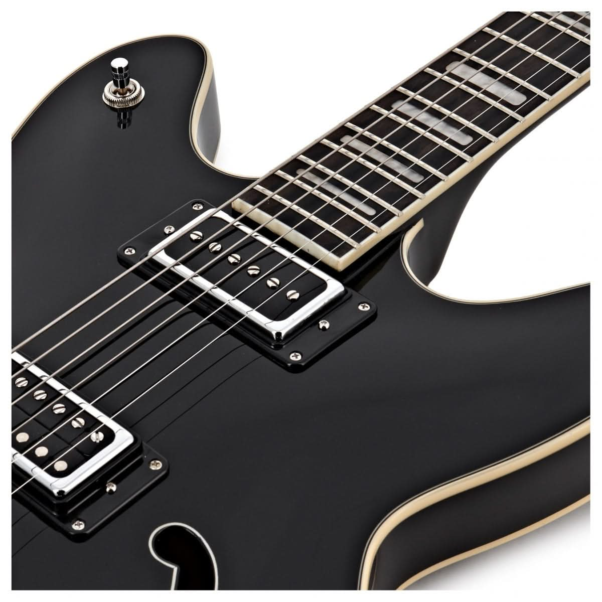 Hagstrom Viking Deluxe Baritone Semi-Hollow Guitar in Black Gloss - GIG Guitars