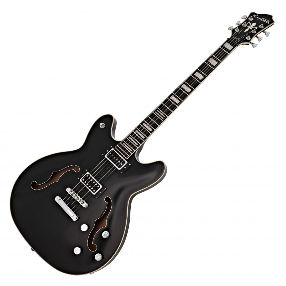 Hagstrom Viking Deluxe Baritone Semi-Hollow Guitar in Black Gloss - GIG Guitars