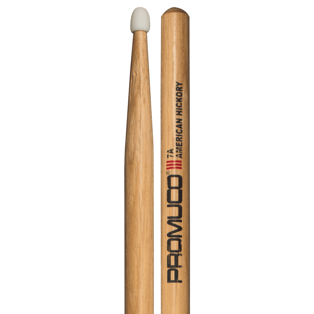 Promuco 1801N7A American Hickory 7A Nylon Tip Promuco Drum Sticks