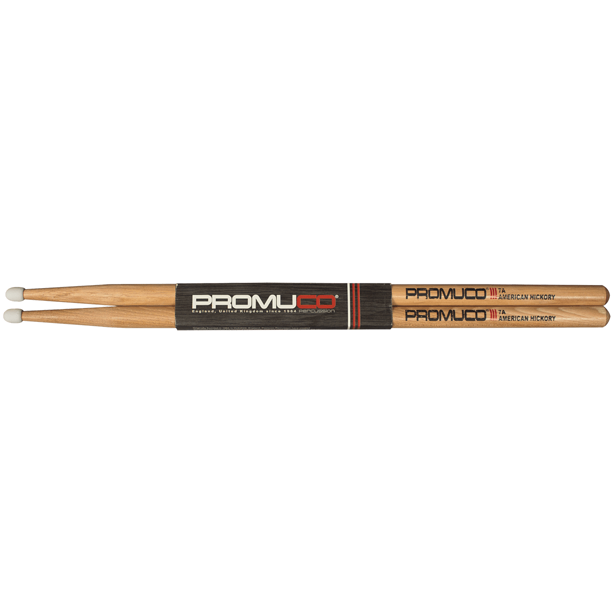 Promuco 1801N7A American Hickory 7A Nylon Tip Promuco Drum Sticks